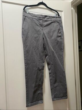 LOFT Gray Ankle Cropped Pants